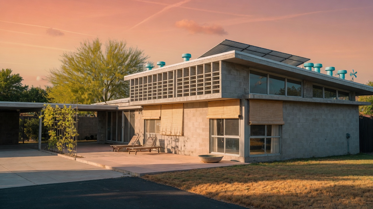 Midcentury concrete meets summer heat