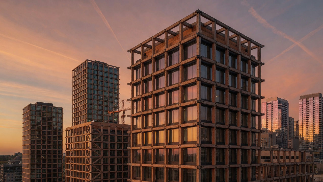 Wooden Grids Against the Sky