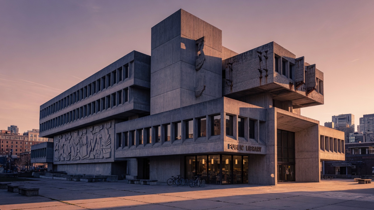Brutalism's Return to Library Walls