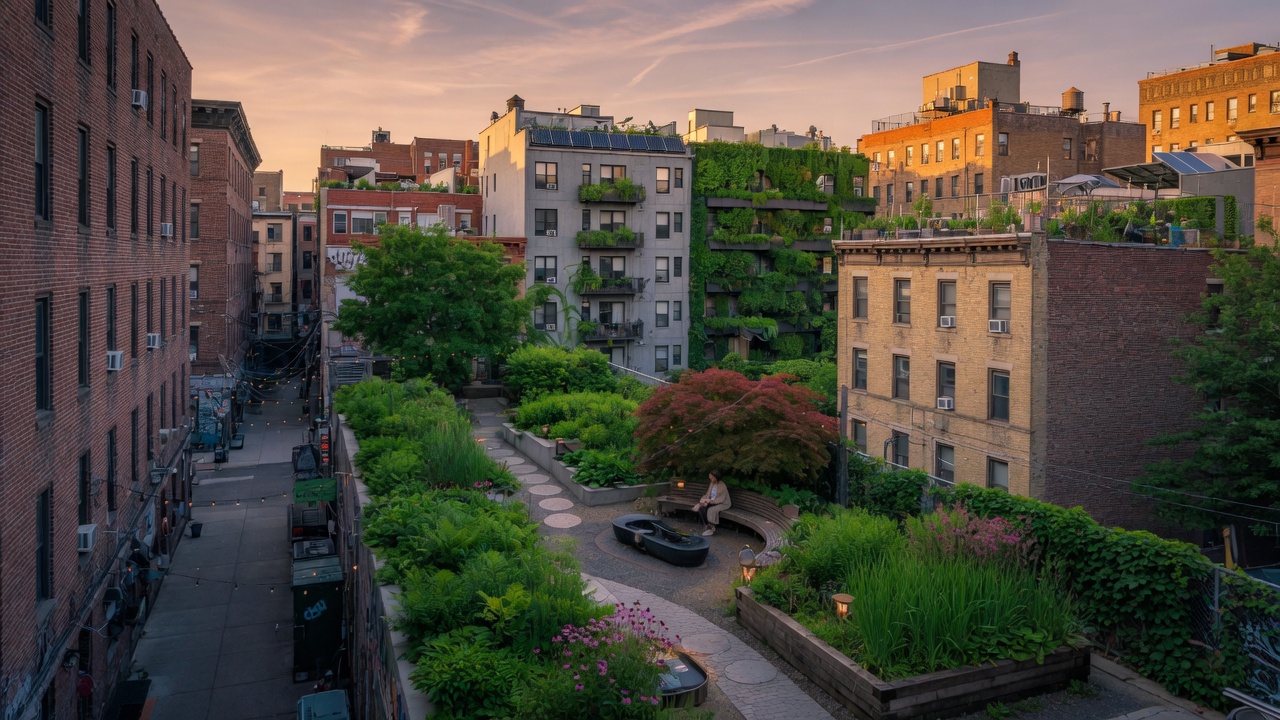 Slivers of Green in Crowded Blocks