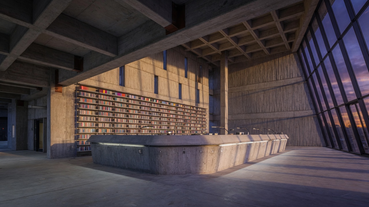 Rough Concrete in the Lending Hall