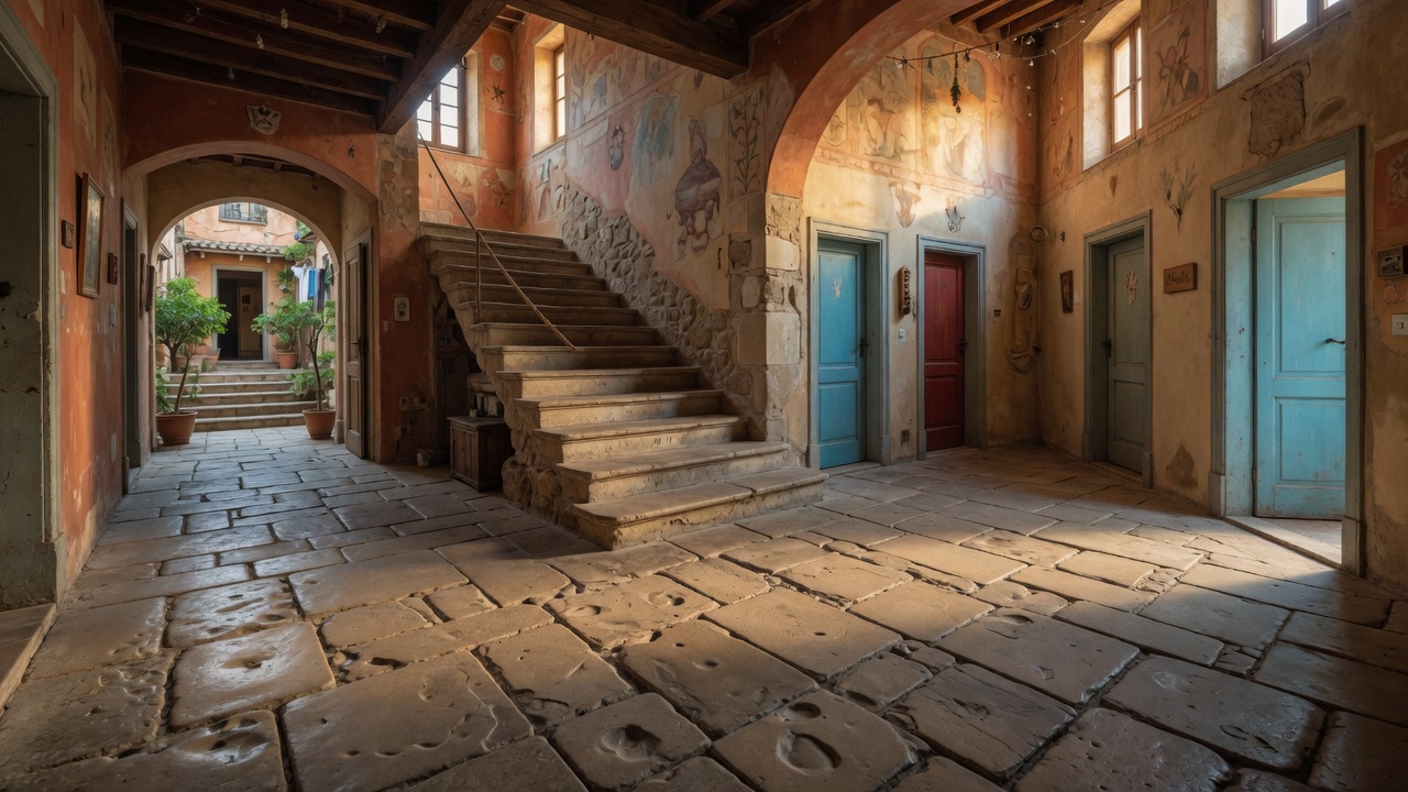 Stone Floors Worn by Many Feet