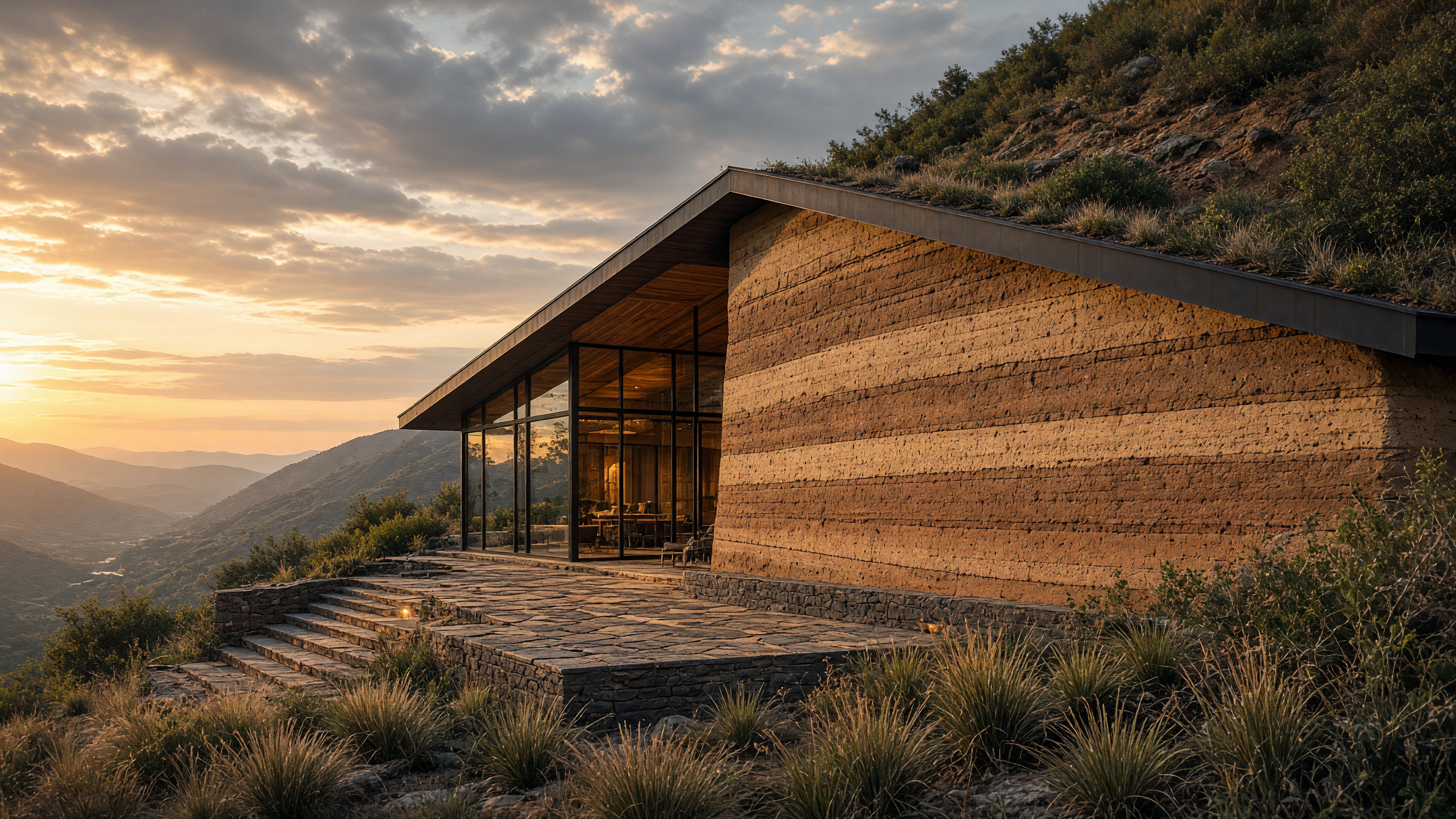 Walls Compacted from the Hillside