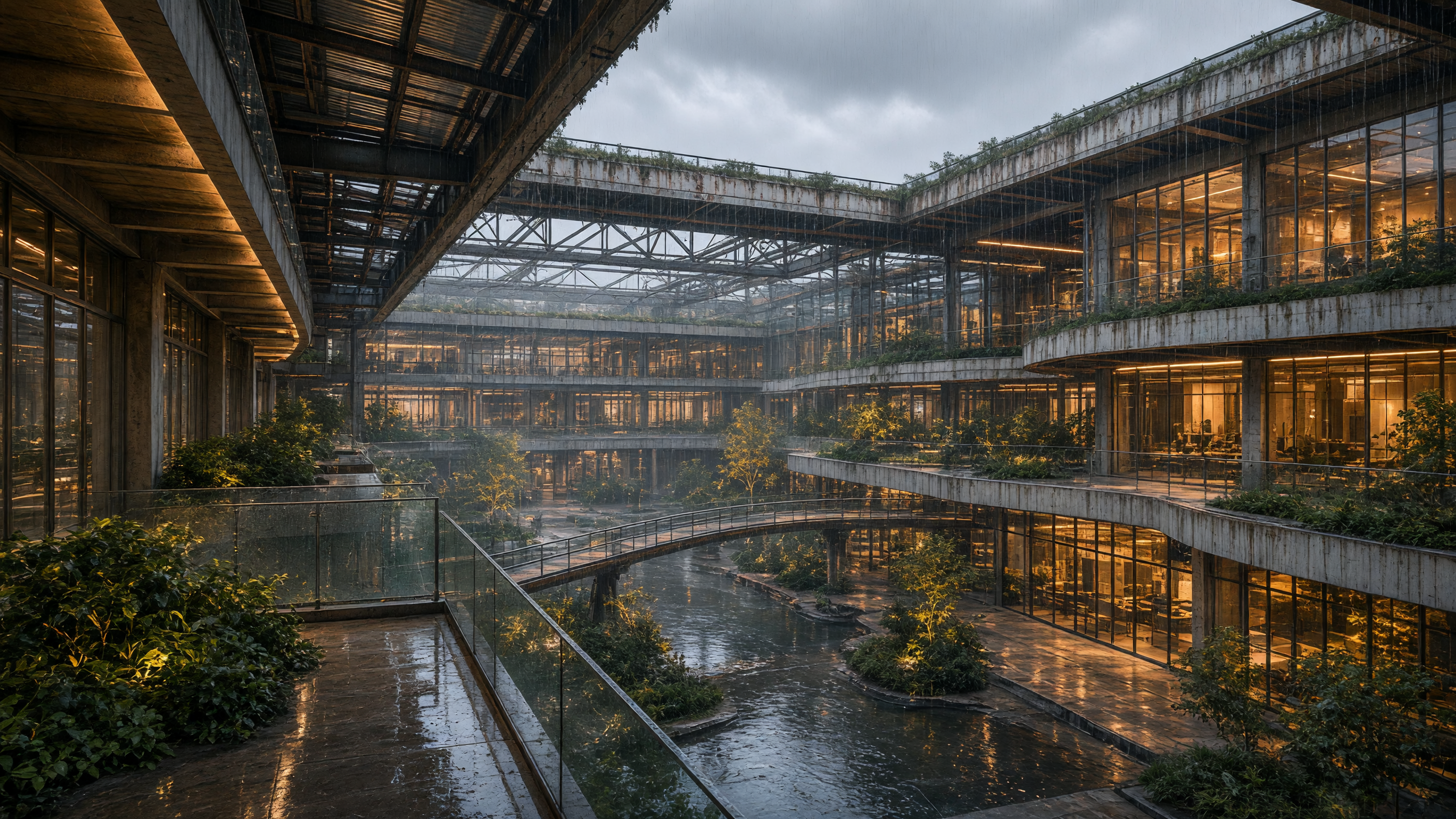 Atriums Opened to Rain