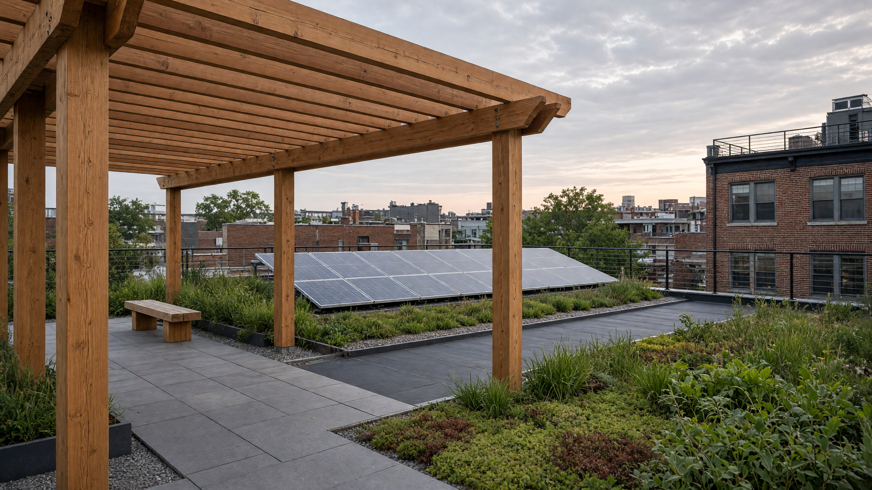 Cedar frames over the membrane